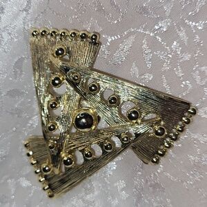 Gold Toned Geometric Brooch